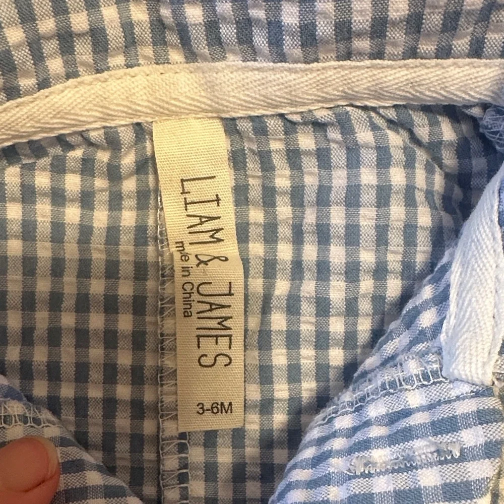 Adorable Blue Gingham Kids Romper